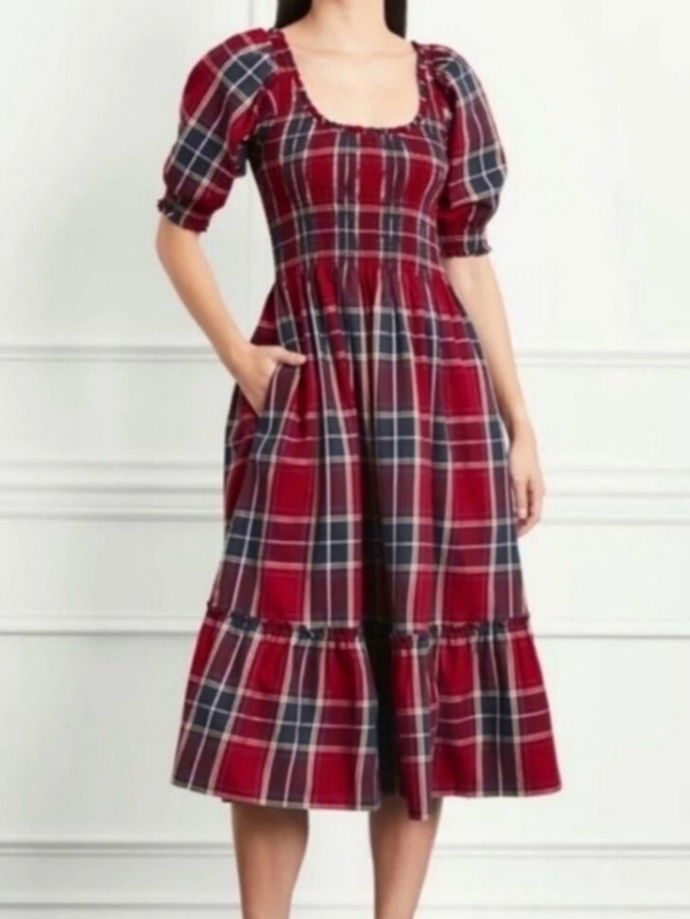 Hill House Louisa Nap Dress in Red Tartan - Picture 1 of 3
